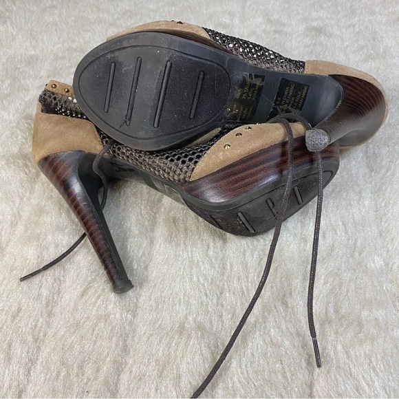 𝅺BAKERS Studded Fishnet Heels - Picture 5 of 7